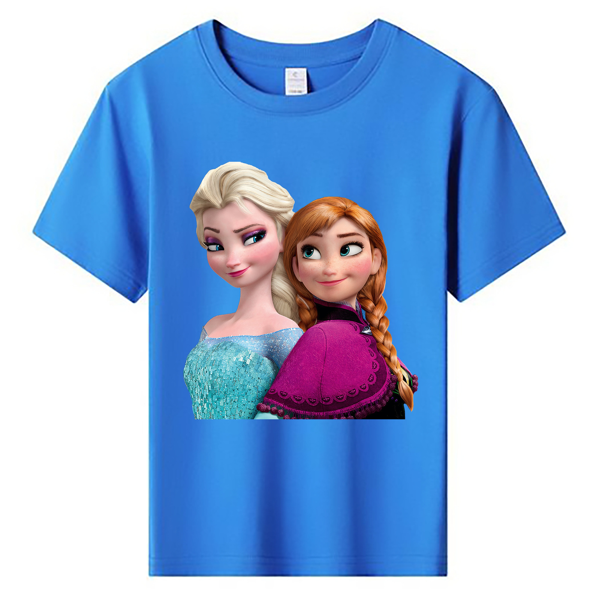 （画像用） アナと雪の女王 アンナ エルサ Frozen Anna Elsa 綿100％キッズTシャツ（フロントプリント）